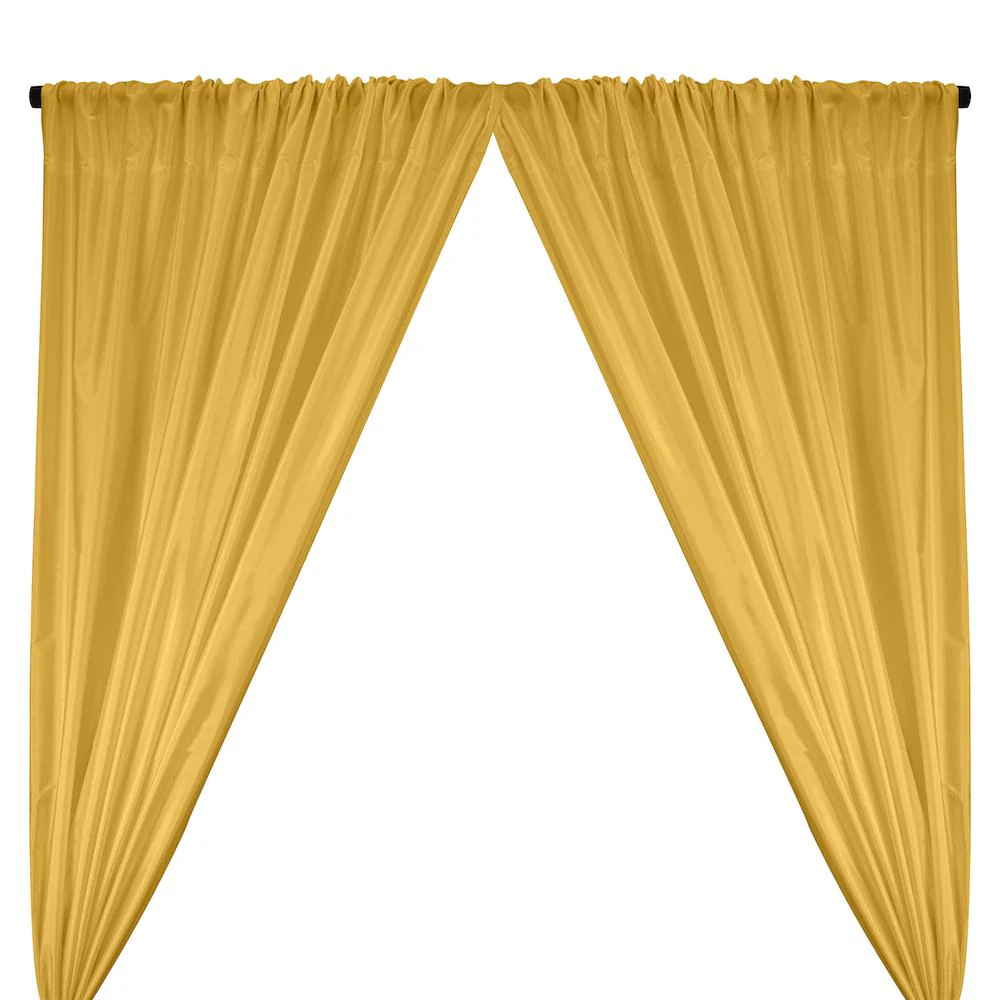 Polyester Taffeta Lining Rod Pocket Curtains - Yellow