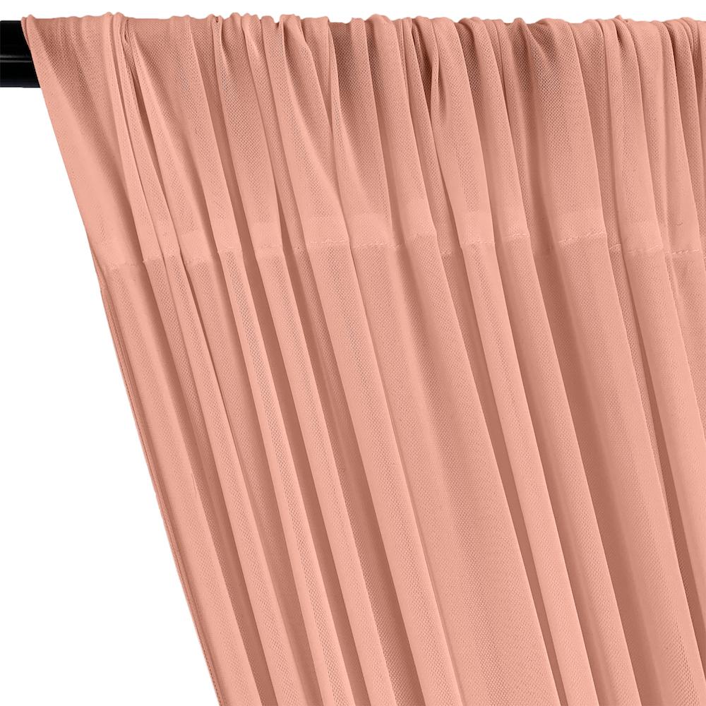 Power Mesh Rod Pocket Curtains - Blush - Image 2
