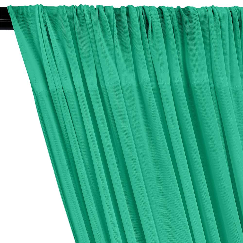 Power Mesh Rod Pocket Curtains - Jade - Image 2