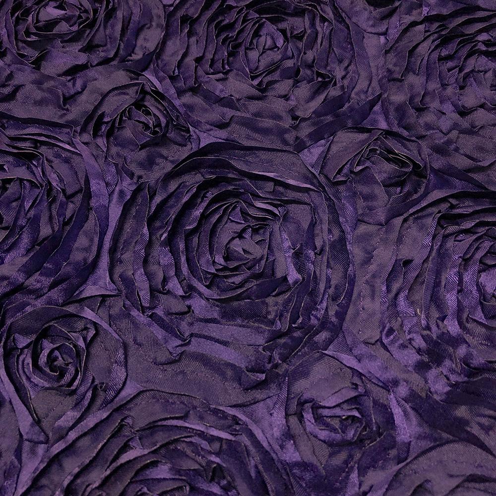 Purple Satin Ruffle Rosette - Image 2