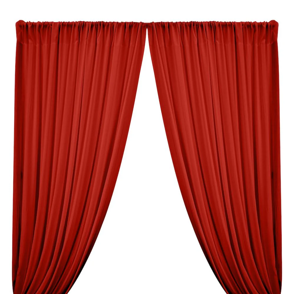 Rayon Challis Rod Pocket Curtains - Red