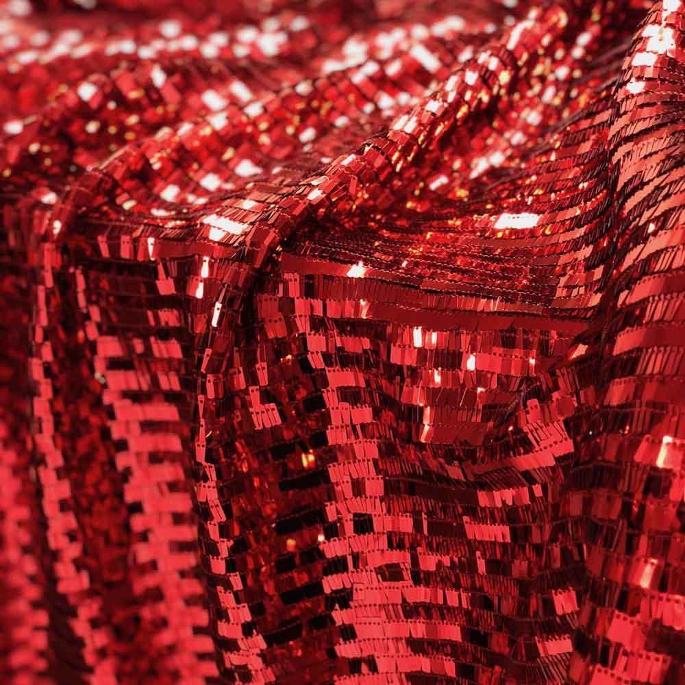 Rectangle Piano Sequins Rod Pocket Curtains - Red - Image 4