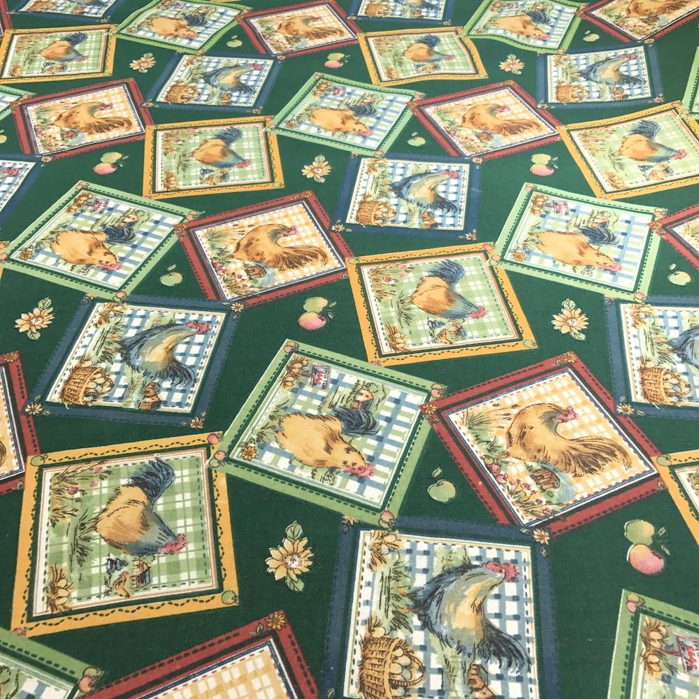 Rooster Hunter Printed Cotton