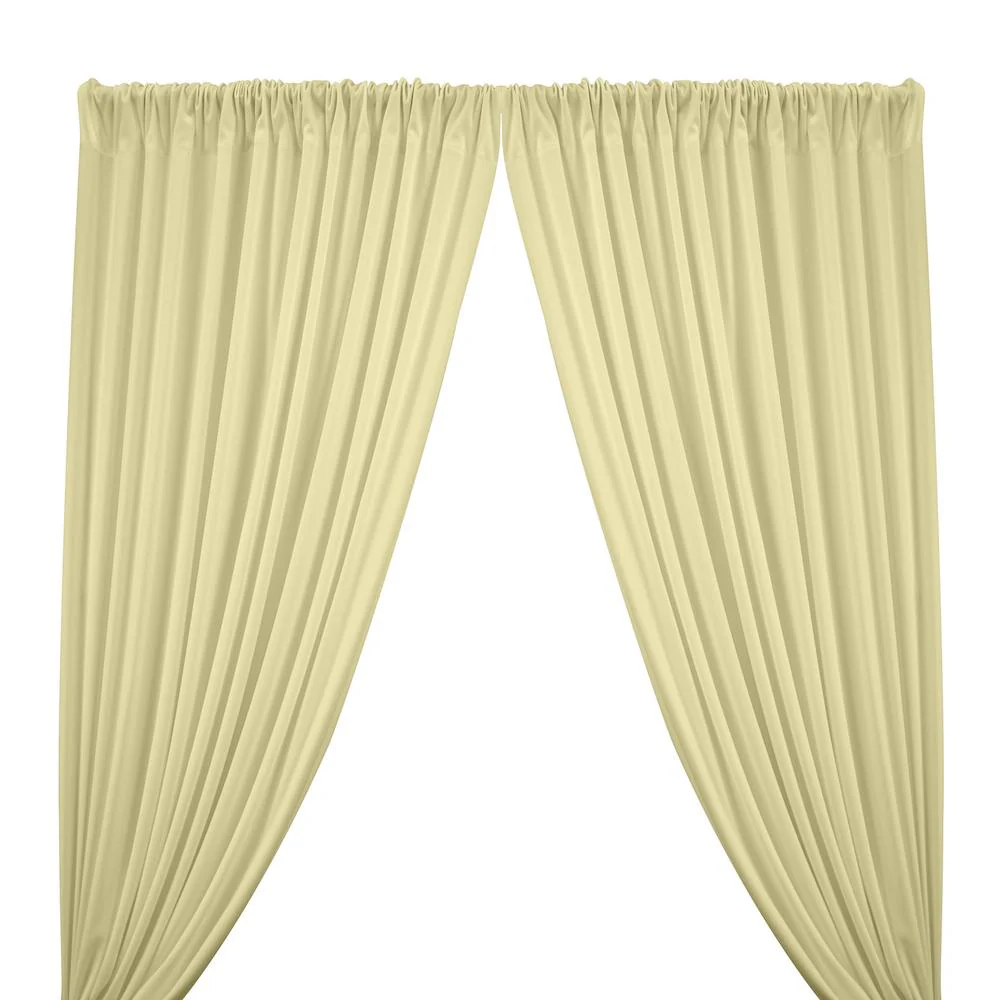 Scuba Double Knit Rod Pocket Curtains - Ivory