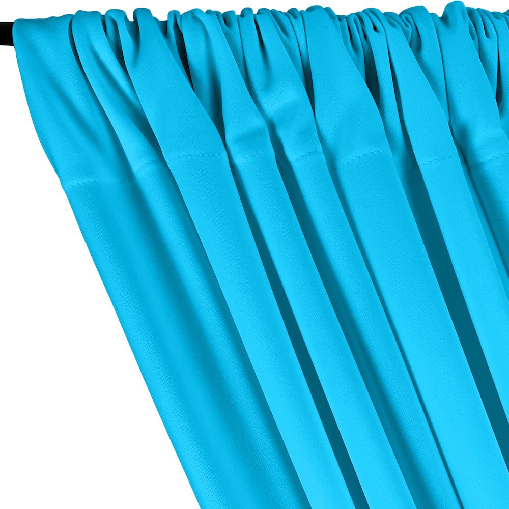 Scuba Double Knit Rod Pocket Curtains -  Turquoise - Image 2