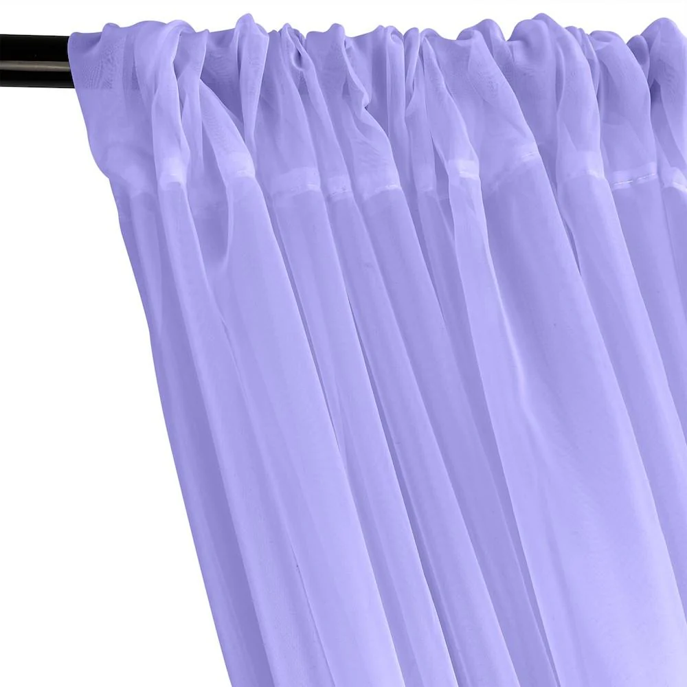 Sheer Voile Rod Pocket Curtains - Lavender - Image 2