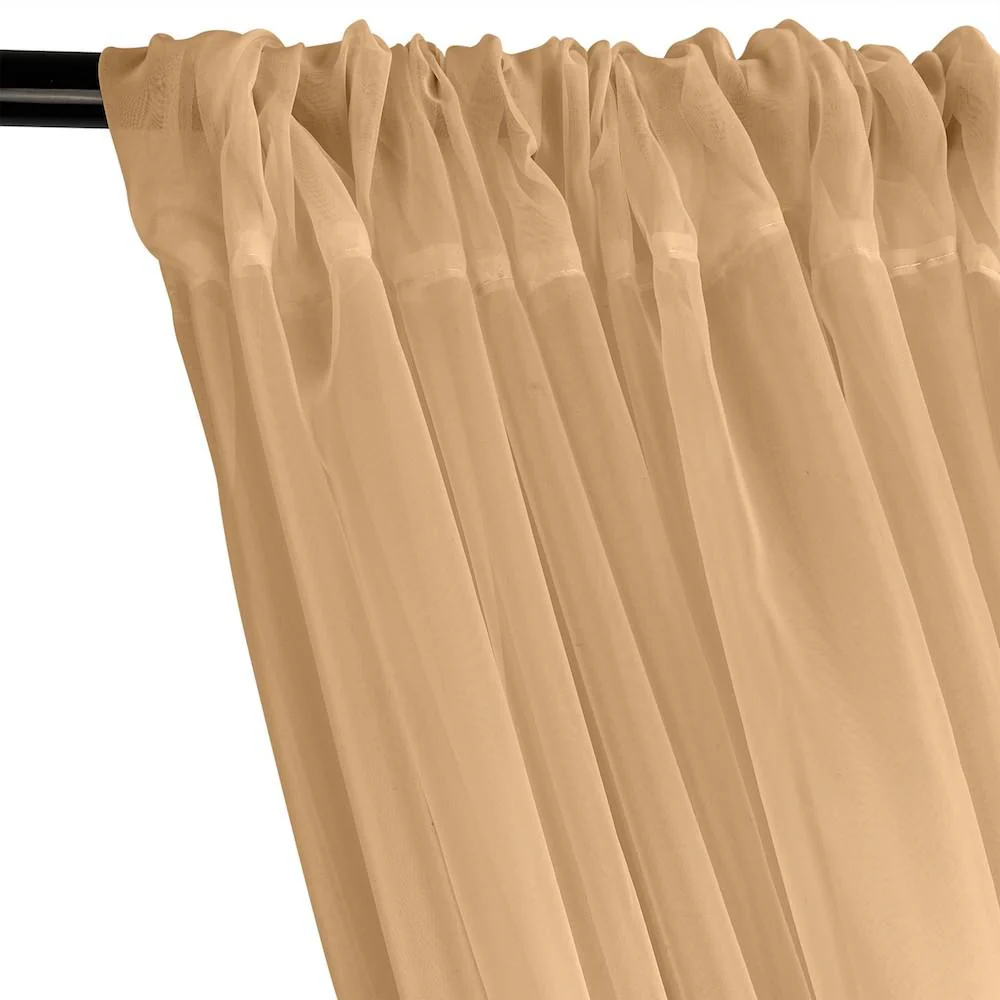 Sheer Voile Rod Pocket Curtains - Ovaltine - Image 2