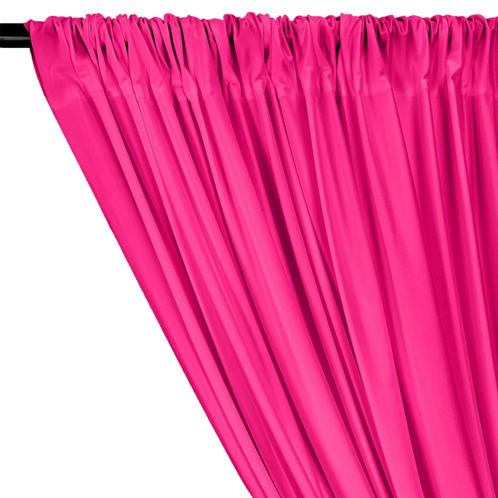 Shiny Milliskin Rod Pocket Curtains - Neon Fuchsia - Image 2