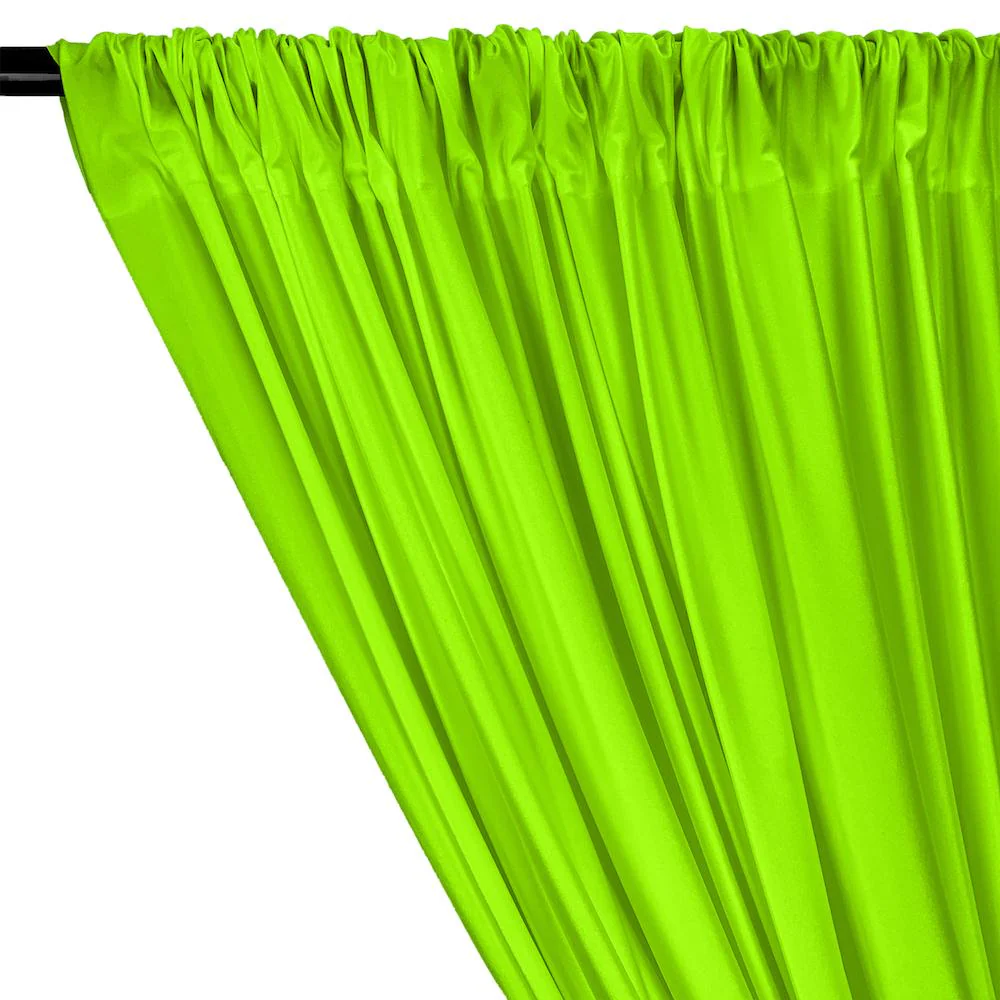 Shiny Milliskin Rod Pocket Curtains - Neon Green - Image 2