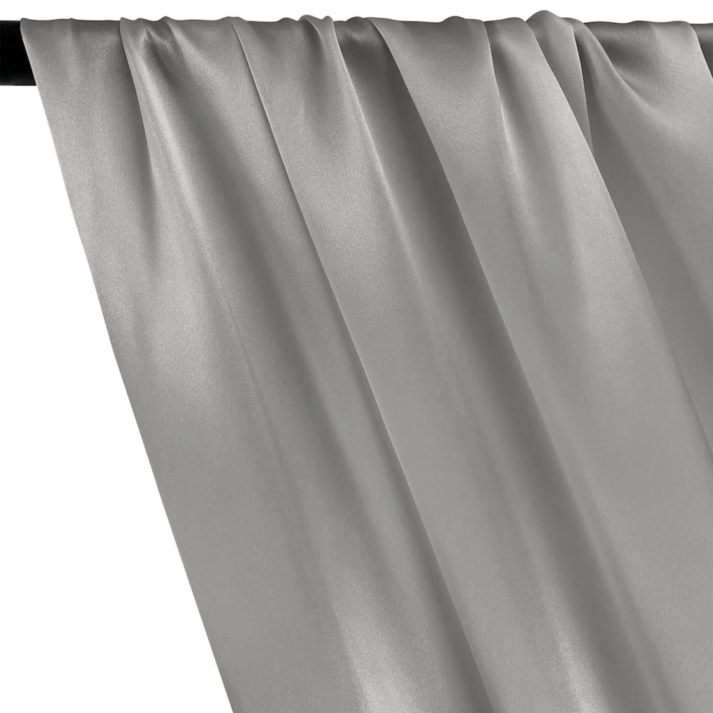Silk Charmeuse Rod Pocket Curtains - Grey - Image 2