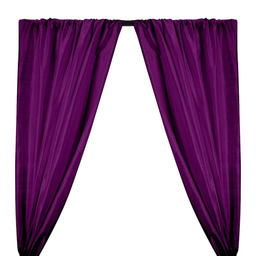 Silk Dupioni (54 Inch) Rod Pocket Curtains - Magenta