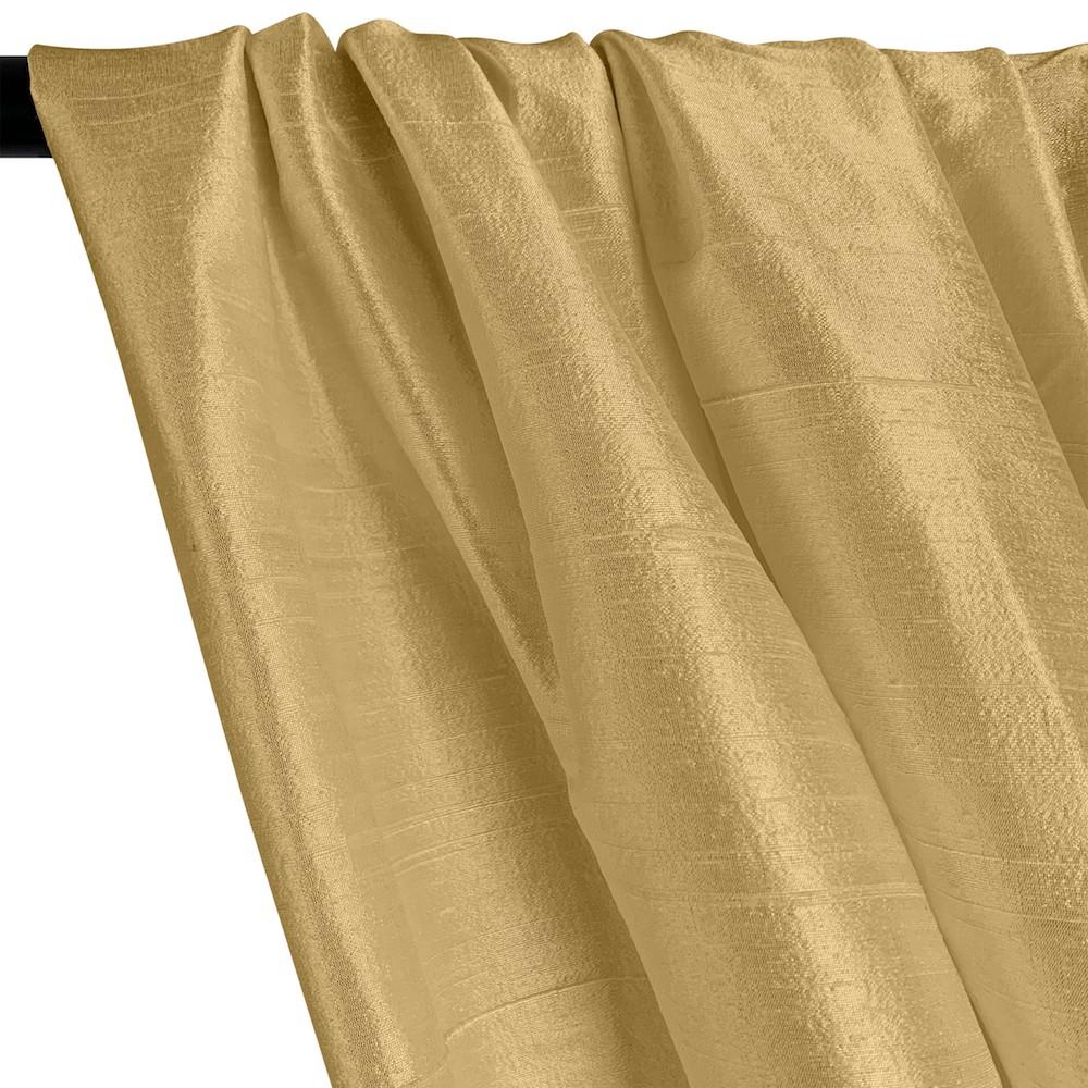 Silk Dupioni (54 Inch) Rod Pocket Curtains -  Metallic Gold - Image 2