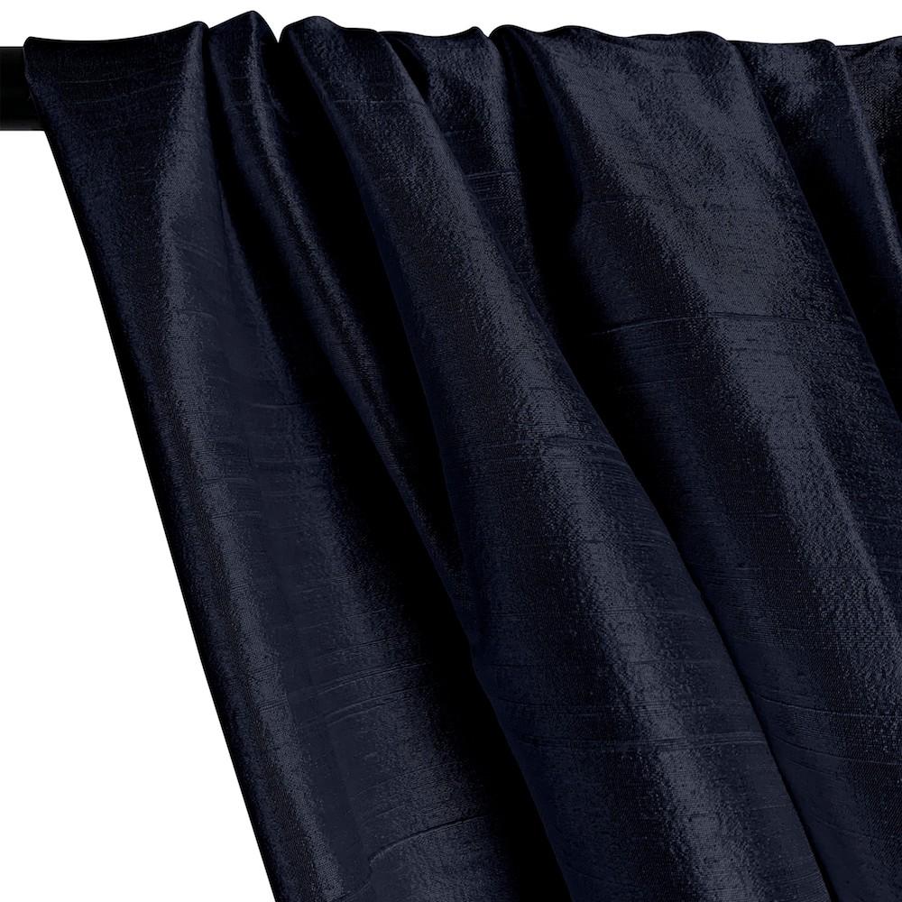 Silk Dupioni (54 Inch) Rod Pocket Curtains - Navy - Image 2