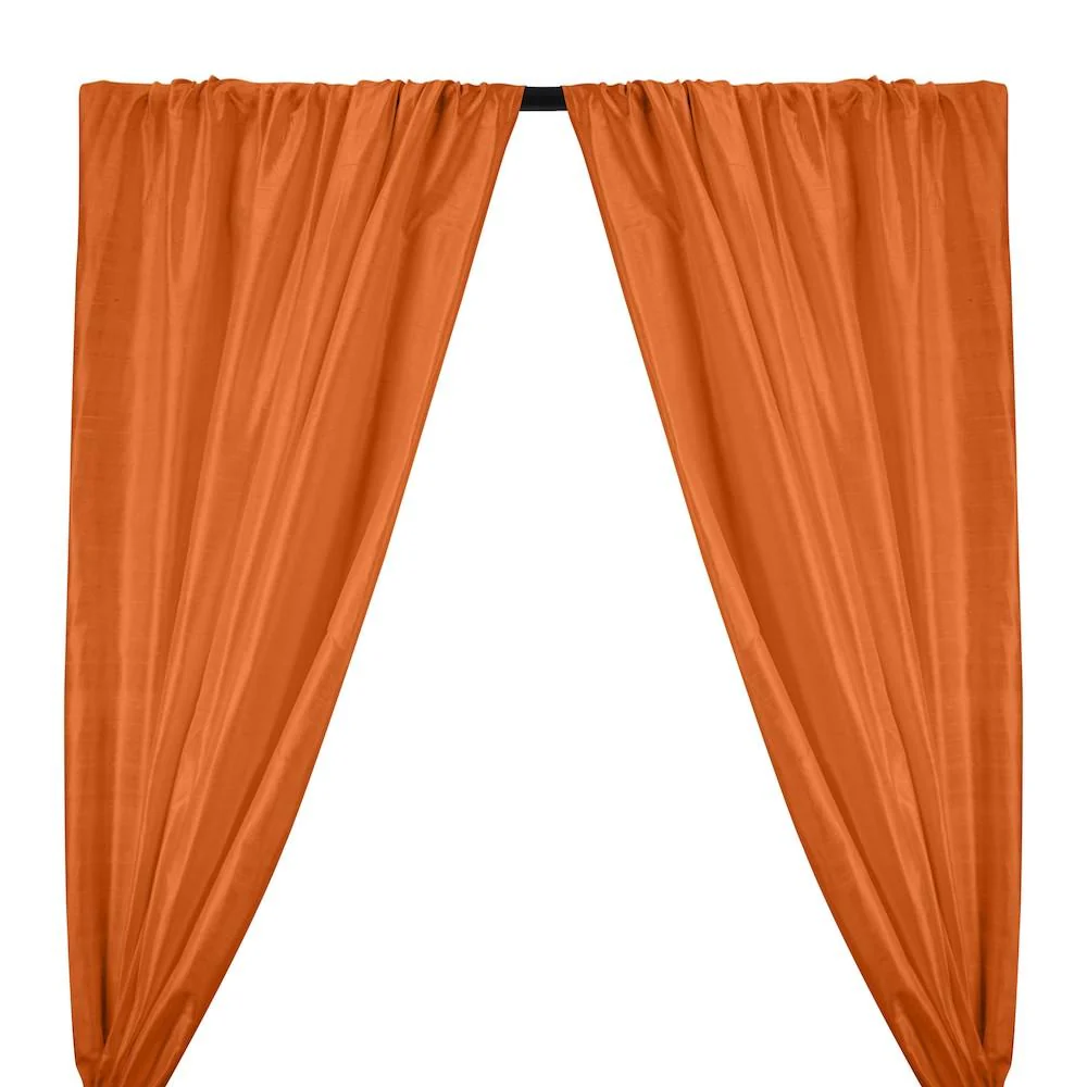 Silk Dupioni (54 Inch) Rod Pocket Curtains - Orange