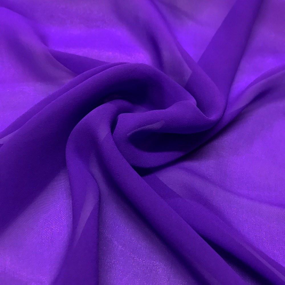 Silk Georgette Chiffon Rod Pocket Curtains - Purple - Image 3
