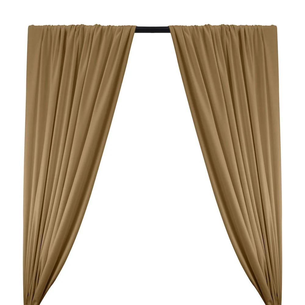 Silk Linen Matka Rod Pocket Curtains - Olive