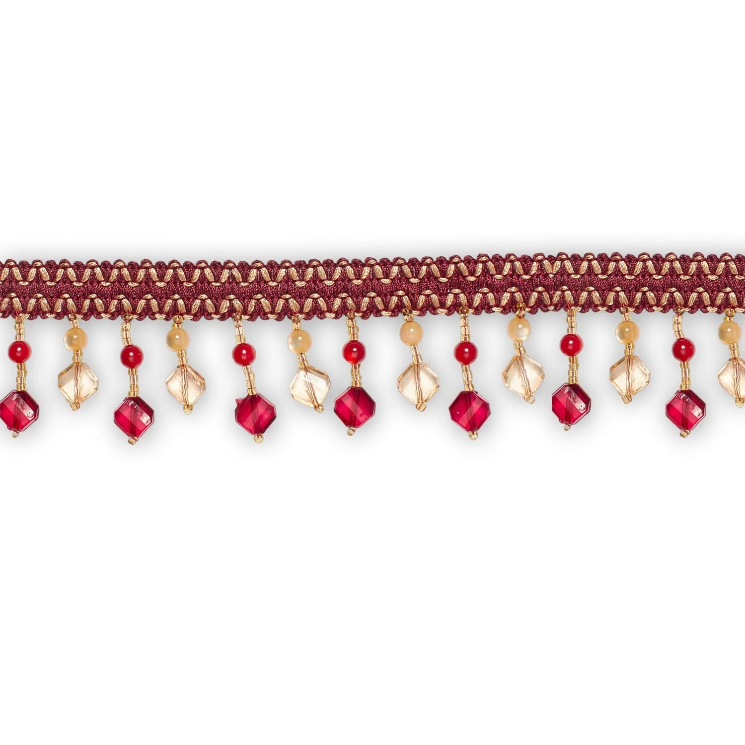 Square Beaded Rhinestone Tassel Fringe Trim - Image 2