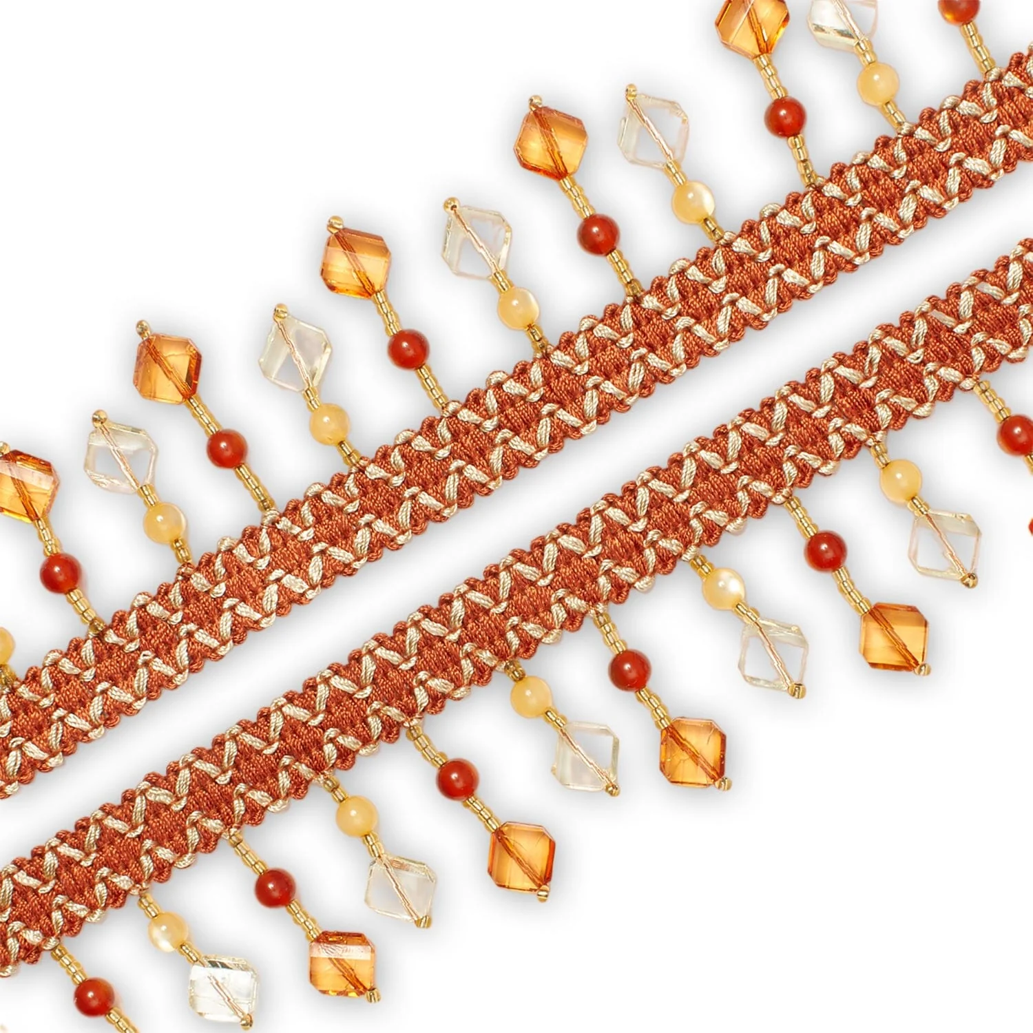 Square Beaded Rhinestone Tassel Fringe Trim - Image 6