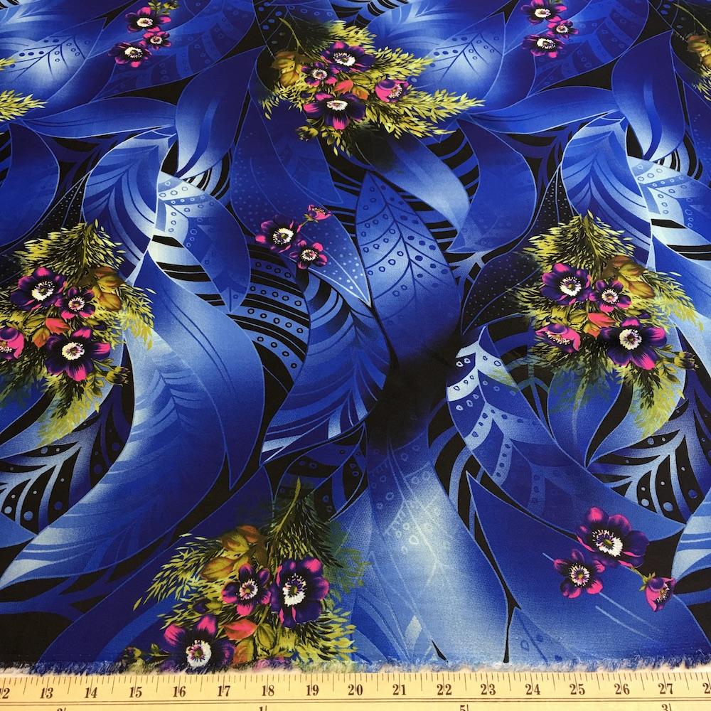 Stacy Blue Printed Charmeuse - Image 2