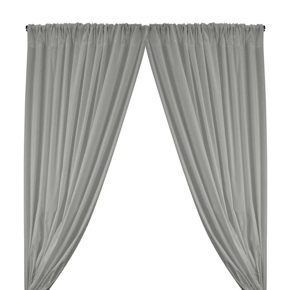 Stretch Broadcloth Rod Pocket Curtains - Silver