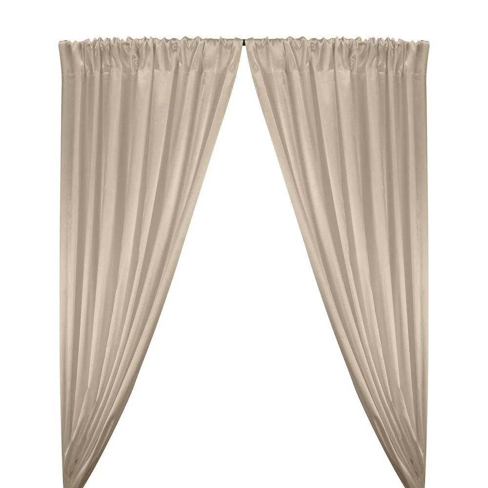 Stretch Charmeuse Satin Rod Pocket Curtains - Champagne