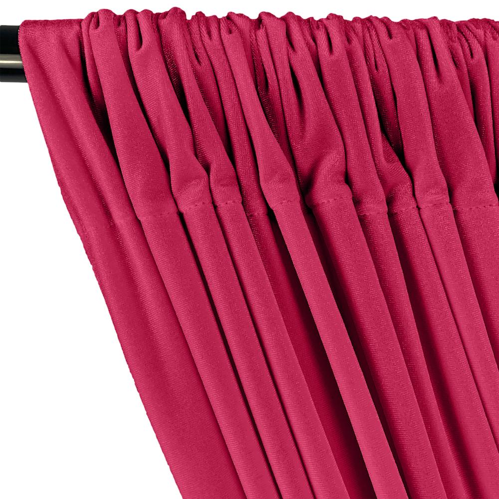 Stretch Velvet Rod Pocket Curtains - American Beauty - Image 2