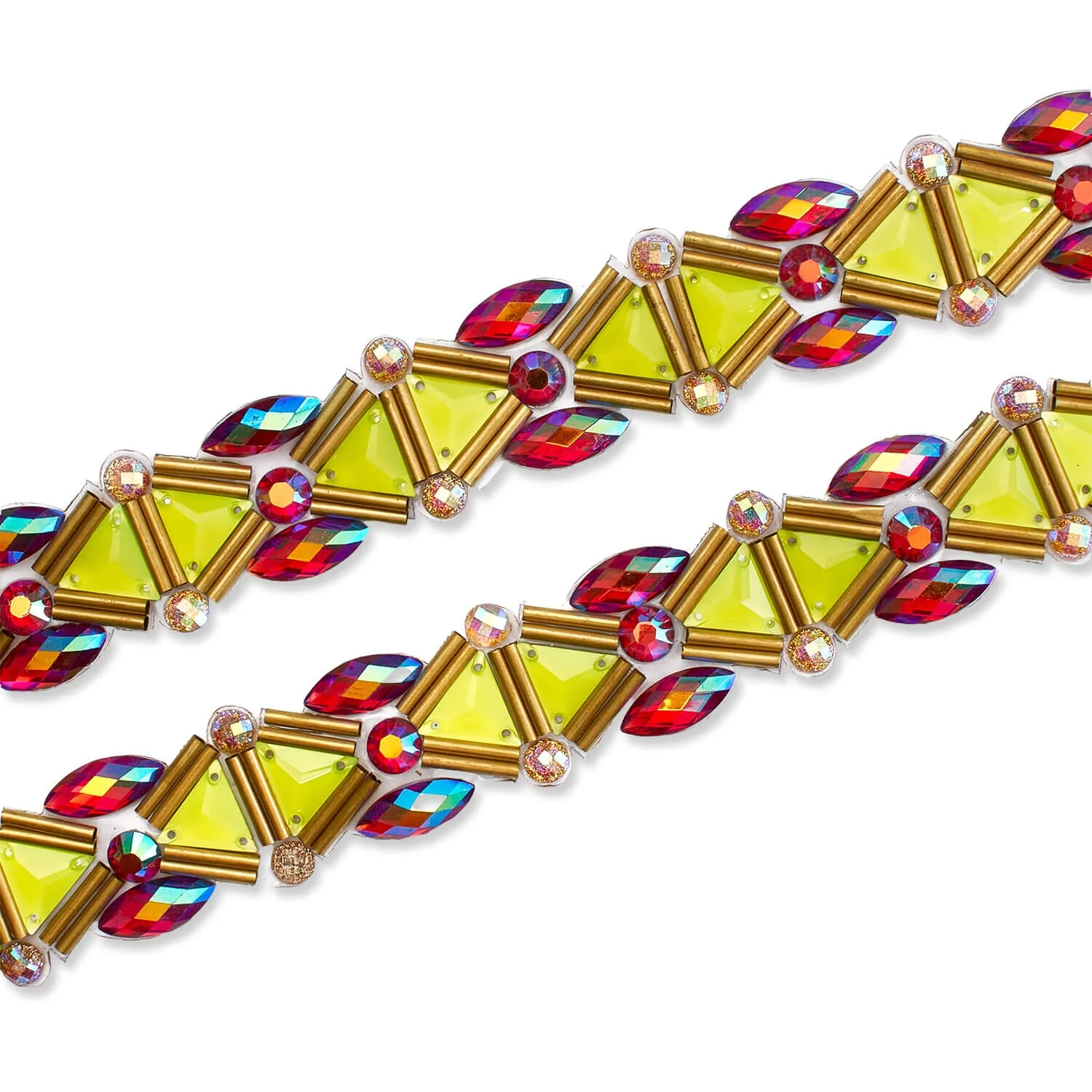 Trilateral Resin Rhinestone Iron On Trim - Image 2