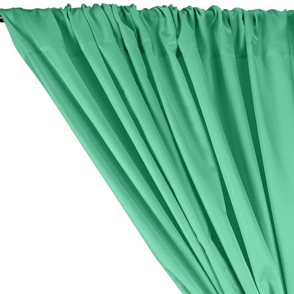 Polyester Twill Rod Pocket Curtains - Aqua Green - Image 2