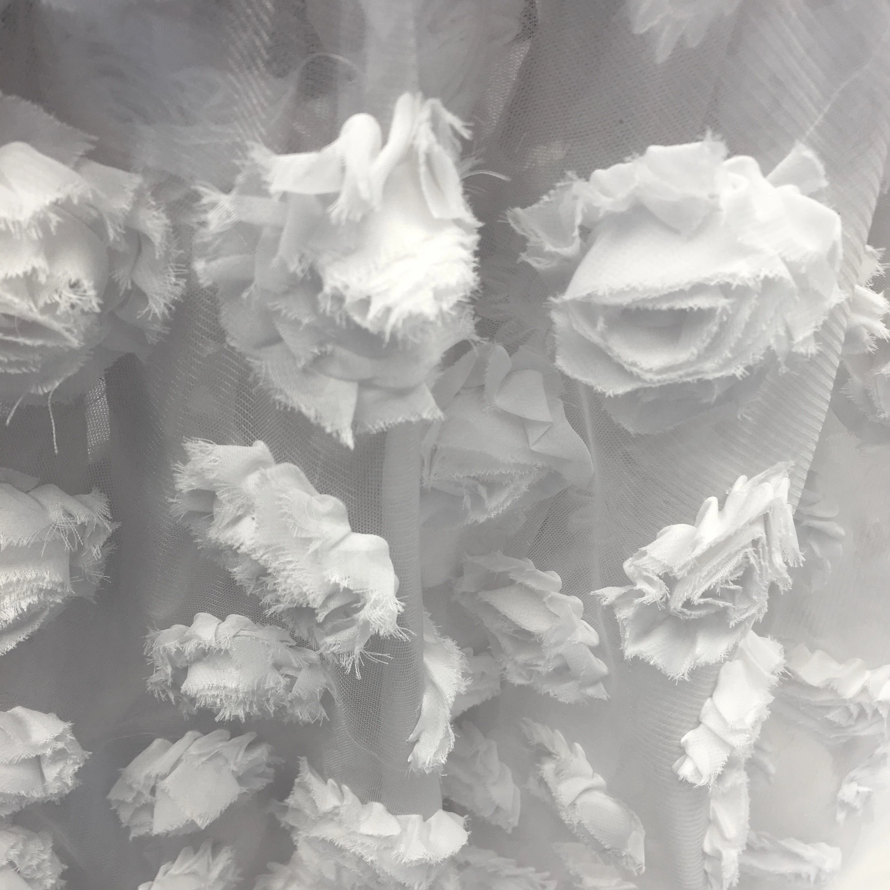 White Chiffon Rosette - Image 2