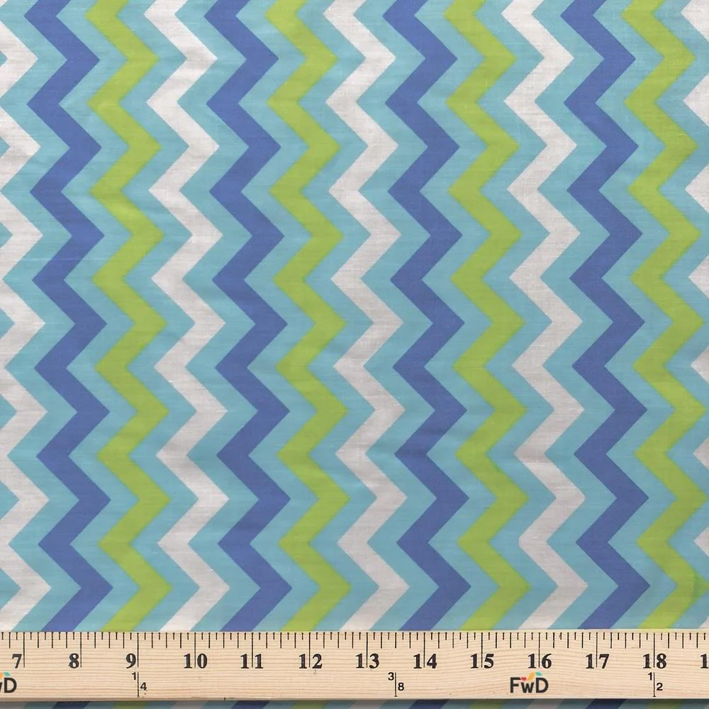 Zigzag Blue Print Broadcloth